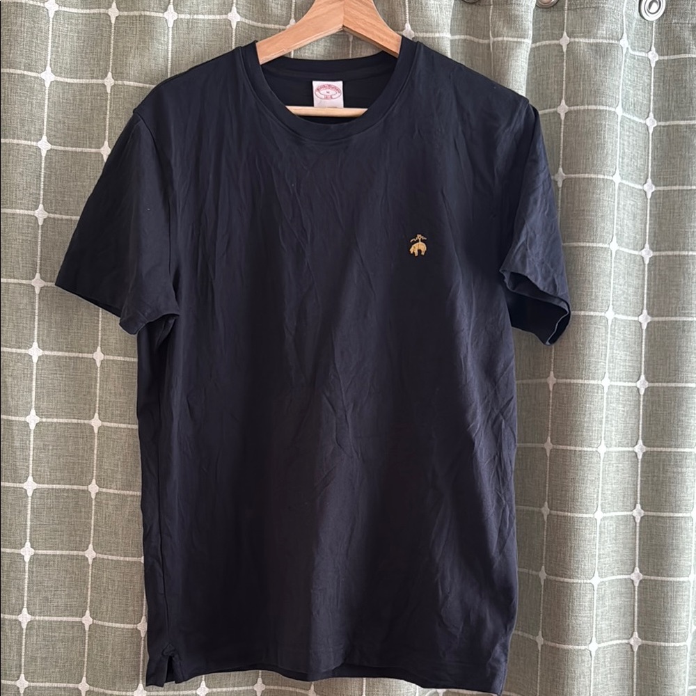 Brooks Brothers Black Short Sleeve Tee with Gold Logo